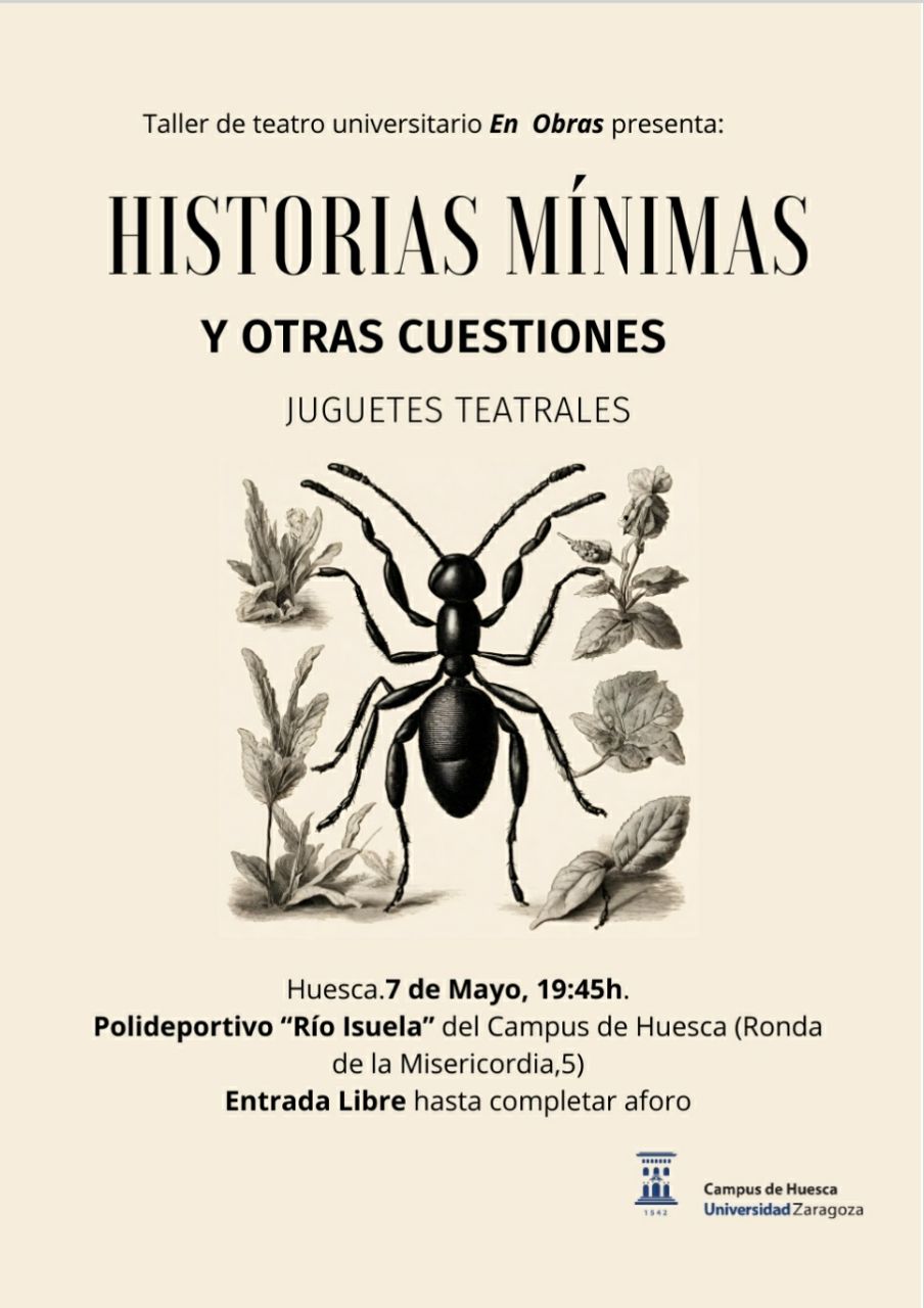 Cartel &#039;Historias mínimas&#039;, grupo &#039;En obras&#039; del Campus de Huesca 