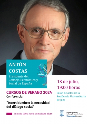Cartel de la conferencia de Antón Costas 
